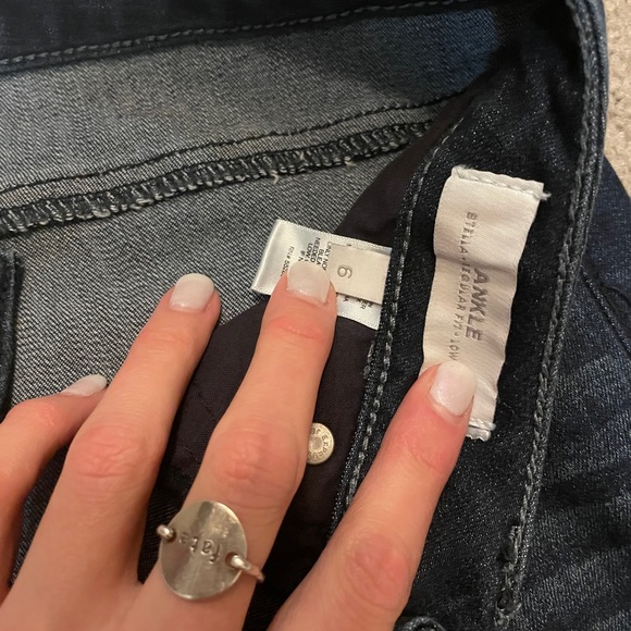 Express ankle jeans. Holes. Dark. Size 6 - Picture 2 of 2